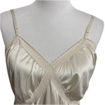 Vintage Fancee Free Ivory Slip Negligee Lacey Smooth Sz 38 Adjustable St... - $427.26 MXN