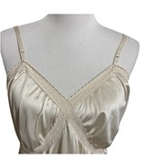 Vintage Fancee Free Ivory Slip Negligee Lacey Smooth Sz 38 Adjustable St... - $22.88