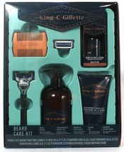 King C Gillette 5 Piece Beard Care Kit Neck Razor Shave Gel Wash Oil &amp; Comb - $45.99
