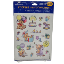 VINTAGE HALLMARK BABY&#39;S 1ST BIRTHDAY BABY CAKE BALLOONS STICKERS NEW SEALED - $14.25