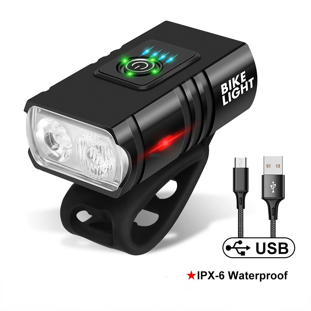 NEW LED Bicycle Lights 1600LM USB Rechargeable Power Display MTB Mountain Road B - £71.89 GBP