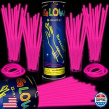 Taikula 200 Pink 8" Glow Sticks Bulk Party Favors Light Up Bracelets Con... - $37.80