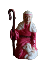 Vtg Nativity Christmas Shepherd Hard Plastic Figure Kneeling Staff Lamb ... - $195.35 MXN