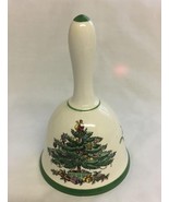 Vintage Spode Christmas Tree Porcelain Bell S3324-E England UK Green Trim - $146.84 MXN