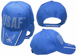 U.S. Air Force Wings Usaf Stitched Letters Royal Blue Embroidered Cap Hat - $17.99