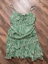 Diane Von Furstenberg Strappy Mesh Sea Twig Green Mini Sundress Size XL - $28.91