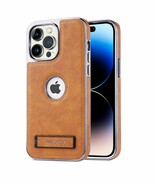 Generic Case for iPhone 15 Plus (Color: Brown)  Leather Hard Back Hard ... - $961.83 MXN