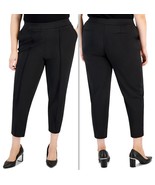 TAHARi ASL Plus Size Pants Women&#39;s Ponte Mid-Rise Front-Seamed in Black ... - $551.93 MXN