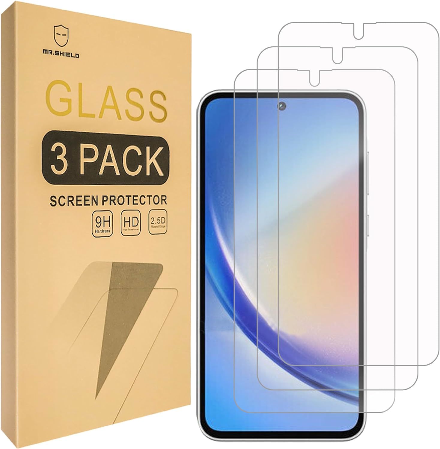 Mr.Shield Screen Protector Compatible with Samsung Galaxy A35 5G Tempered Glass  - $14.16