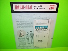 Rock-Ola 1966 Model 3304 Can Cold Drink Original Coin Op Vending Machine Flyer - £16.68 GBP