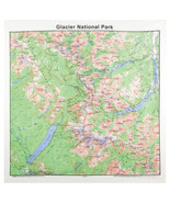 Printed Image Glacier National Park Bandanna 22&quot; x 22&quot; Topographical Map - $16.18 CAD