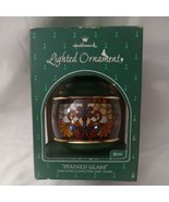 HALLMARK LIGHTED ORNAMENT Vintage Christmas Holiday Stained Glass 1984 I... - $15.83