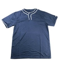 Alleson Performance 2 Button Placket Baseball Jersey Navy White Piping Y... - $8.40