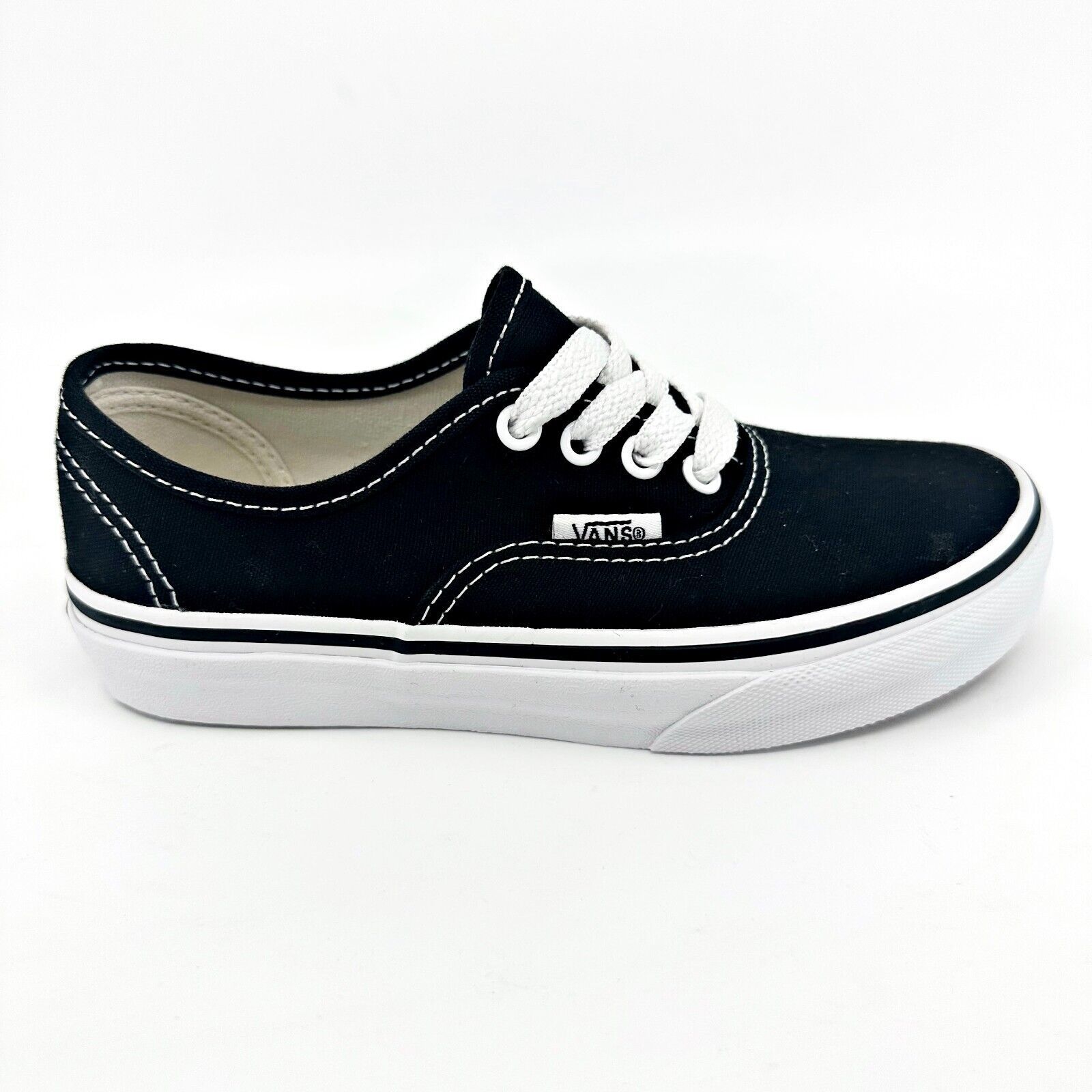 Vans Authentic Classic Black White Kids Casual Sneakers - £27.38 GBP