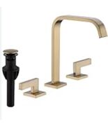 Dikurooms Brushed Gold Bathroom Faucet 3 Hole 2 Handle 8 Inch Widespread - $81.44 CAD