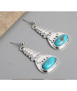 Bear tree turquoise earrings - $11.88