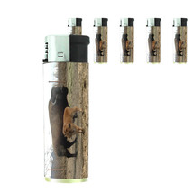 Scenic Alaska D8 Lighters Set of 5 Electronic Refillable Buffalo and Calf - £12.47 GBP