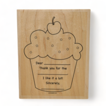 1998 Stampin Up’ Thank You Cupcake Mounted Rubber Wood Stamps Set Of 8 - £10.78 GBP