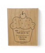 1998 Stampin Up’ Thank You Cupcake Mounted Rubber Wood Stamps Set Of 8 - £10.93 GBP