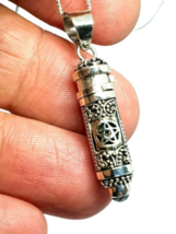 Poison Bottle Necklace Pendant Moonstone Crystal Pentacle Vial 925 Silver Boxed - £39.07 GBP