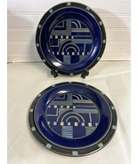 2 Prairie By Interiors Midnight Blue Unity Plates Arts &amp; Crafts Design M... - $41.58