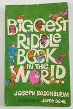 N) Biggest Riddle Book in the World by Joseph Rosenbloom (1976, Trade Paperback) - £3.09 GBP