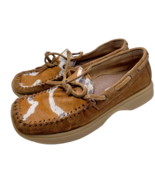 MIA Cow Print Suede Leather Driving Loafer Slip On Shoe Size 7.5 Vintage... - $99.89