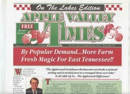 Applewood Farmhouse Restaurant Apple Valley Times Menu Pigeon Forge Tennessee  - £17.55 GBP