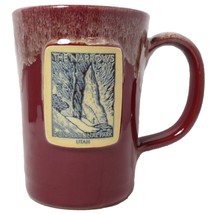 Zion National Park Utah John Deneen Pottery Coffee Mug Burgundy Red - £42.98 GBP