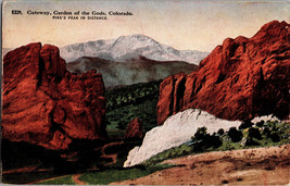 Gateway Pikes Peak in Distance Garden of the Gods Denver CO Vintage Postcard D8 - £4.51 GBP