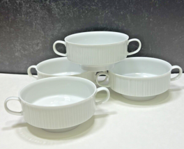 4 Rosenthal Studio Line Variation White Cream Soup Bowls ONLY Double Han... - £34.41 GBP