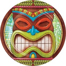 Tiki Time 8 Ct Dessert 7&quot; Cake Paper Plates Summer Pool Party Luau - $3.85