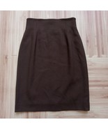 Anne Klein Brown Pencil Skirt Womens Sz 8 Wool VTG 80s Lined Career Offi... - $22.73