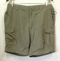 Reel Legends Shorts Mens Large Performance Green Nylon Cargo Zip Off Shorts - $7.92