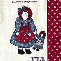 Raggedy Patch Kids Calico Annie Country Doll Fabric PANEL Springs Cotton 1 YARD - £8.03 GBP