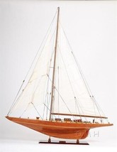 Model Yacht Watercraft Traditional Antique Shamrock Large Wood Hand-Crafted - £400.81 GBP