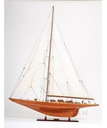 Model Yacht Watercraft Traditional Antique Shamrock Large Wood Hand-Crafted - £395.44 GBP