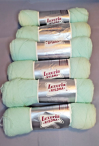 Bernat Luxuria Nyloma Fingering Yarn Virgin Wool Nylon 6 Skeins Baby Green VTG - £18.16 GBP