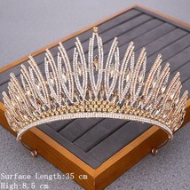 Luxurious Bridal Crowns and Tiaras Wedding Bridal Hair Accessories Gold Tiara Cr - £28.56 GBP