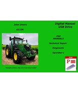 John Deere 6215R Tractor Technical &amp; Diagnostic Manuals Set See Desc. USB - $47.49