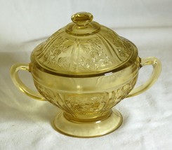 Federal Sharon Yellow Footed Sugar Bowl Depression Glass Sharon Cabbage Rose - £19.71 GBP