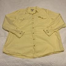 Field Gear Men&#39;s XL Button Down Shirt Yelllow Cotton Long Sleeve - $12.19