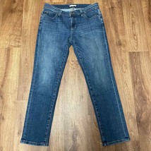 Eileen Fisher Cropped Taper Leg Medium Wash Mid Rise Jeans Womens 6P Str... - $35.64