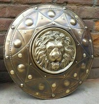 Roman Greek Lion Warrior Shield , Armor Shield,Lion Head 24&quot;,HALLOWEEN Costume - £198.63 GBP