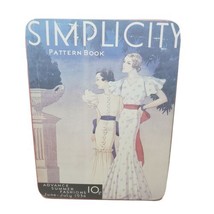 Vintage Simplicity Pattern Book Tin Sewing Pattern Keepsake Box Tin Box Co 1988 - £10.37 GBP