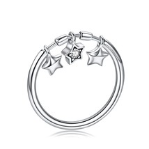 925 Silver Glittering Heart Clear CZ Anel Female Ring Women Wedding Engagement J - £11.21 GBP