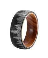 Men&#39;s 8mm Tungsten Carbide And Rosewood Lazer Etched ForrestRing - $60.00