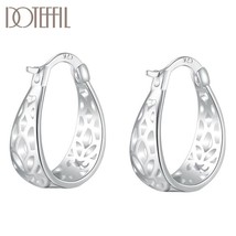 DOTEFFIL 925 Silver Classic Hollow Flower Earrings Charm Women Party Gift Fashio - £14.92 GBP