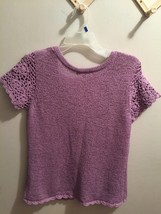 Ladies Willi Smith Lavender Crocheted Short Sleeve Cardigan Sweater Size... - £7.83 GBP