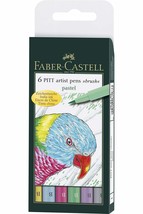 Faber-Castell Pitt Artists Pen Brush Pastel (Wallet of 6) - $13.71